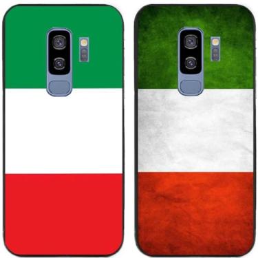 Imagem de 2 peças retrô bandeira da Itália impressa TPU gel silicone capa de telefone traseira para Samsung Galaxy (Galaxy S9 Plus / S9+)