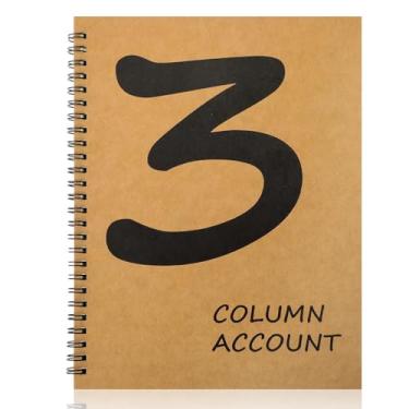 Imagem de 1 caderno de contabilidade, 3 colunas, 18 x 23,5 cm, bloco colunar, 3 colunas, capa de papel kraft, 100 páginas para uso pessoal, pequenas empresas (50 folhas)