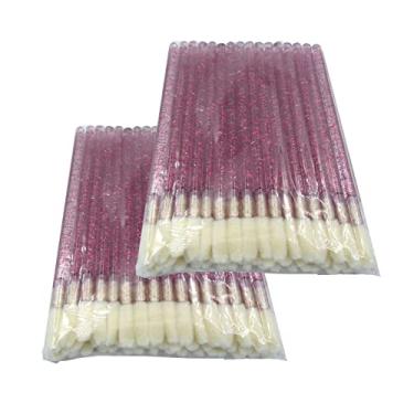Imagem de Kit Pincel Aplicador Descartável De Batom E Limpeza Cílios (Roxo, 100un/2pacote)