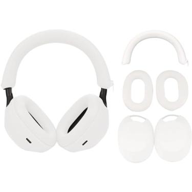 Imagem de Adhiper Conjunto de 3 capas para fones de ouvido Sony WH-1000XM5, capa de fone de ouvido à prova de suor, capa de orelha/faixa de cabeça, protetor de almofada de cabeça, acessórios para fones de