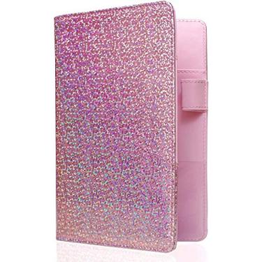 Imagem de Holographic Glitter Silver Livro de servidor para garçonete livro servidor carteira livro de garçom bonito mesa organizador ajuste avental de garçonete, rosa, 4.7‘’ × 7.5‘’