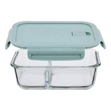 Imagem de POTE HERMÉTICO COM 2 DIVISOES VIDRO TEMPERADO 1L 21x16x7cm MARMITA