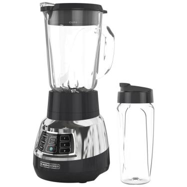Imagem de Liquidificador 710mL com Jarra de Vidro, Lâmina Serrilhada e Silencioso, 110V 900W, BLACK+DECKER, Prata