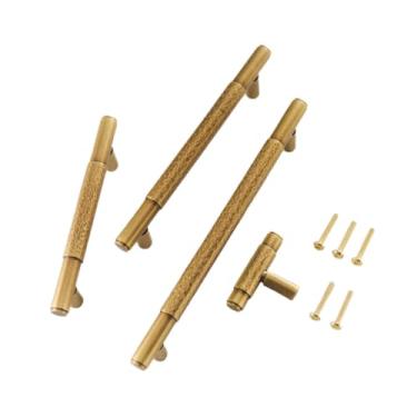 Imagem de Puxadores de móveis de bronze martelado bronze amarelo armário armário cômoda caixa de sapato gaveta botões de armário t-bar, yb, l, china