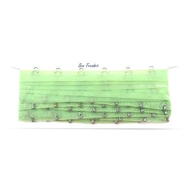 Imagem de SEW TRENDZ Par de 2 jardas de tecido de malha de organza transparente de 1,9 cm (3/10.2 cm) ESPAÇAMENTO prata metal borda cordão guarnição espartilho lingerie costura verde claro-2 anos,