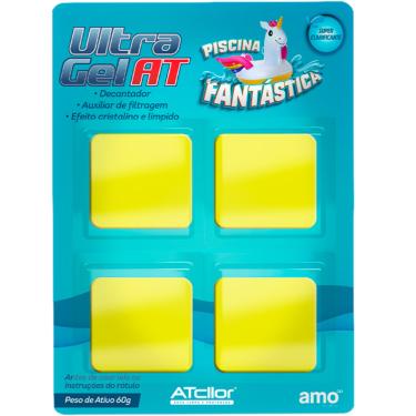 Imagem de AtCllor, Clarificante pré-filtro para piscina, Auxiliar de filtragem, Ultra Gel AT, Super clarificante e decantador, Gel, 4 unidades, Amarelo