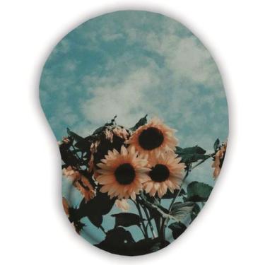 Imagem de Mouse pad estampadas girassol com apoio para pulso - JDM