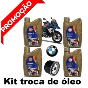 Imagem de Kit Troca Óleo Gulf 5w40 100% Sintético Bmw R 1200 Gs