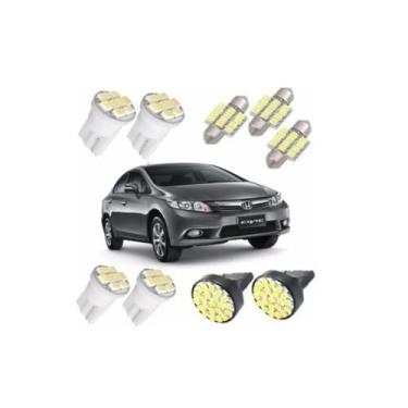 Imagem de Kit Lampadas Led Civic 2012 2013 Pingo Placa Teto Ré - Blue Lion, Led,
