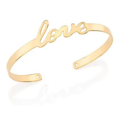 Imagem de Bracelete banhado ouro 3x 24k 18k e 22k feminino pulseira escrito love