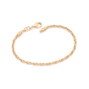 Imagem de Pulseira rommanel banhado ouro 3x 24k 18k e 22k feminina elos ovais to