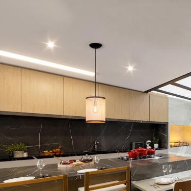 Imagem de Pendente Luminária De Teto Palha Indiana Cúpula Balcão Mesa - D+MOB