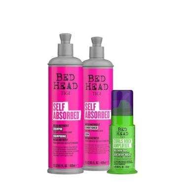 Imagem de Kit Tigi Bed Head Self Absorbed Shampoo Condicionador e Curls Rock Lea