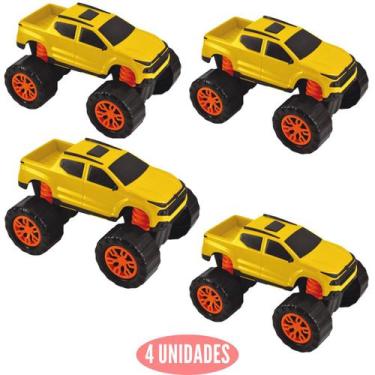 Imagem de 4 Caminhonete Amarelo Sara X Brinquedo Infantil Criança - Omotcha