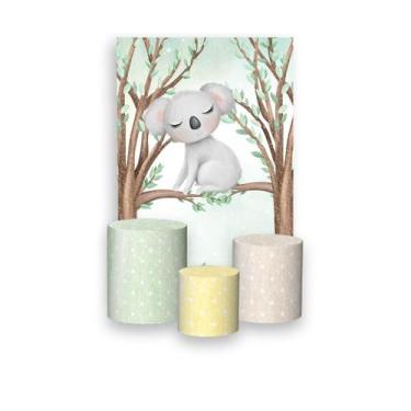 Imagem de Painel De Festa Vertical 1,50 x 2,20 + Trio De Capas Cilindro - Coala 