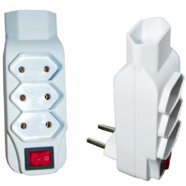 Imagem de Adaptador de Tomada 4 Saídas Interruptor Pino Bejamim T - Impo