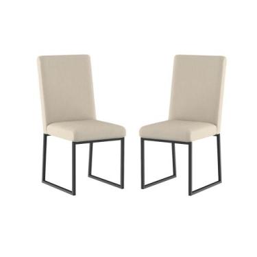 Imagem de Kit 2 Cadeiras Para Mesa De Jantar Base Industrial Preto Balaqui - Bal