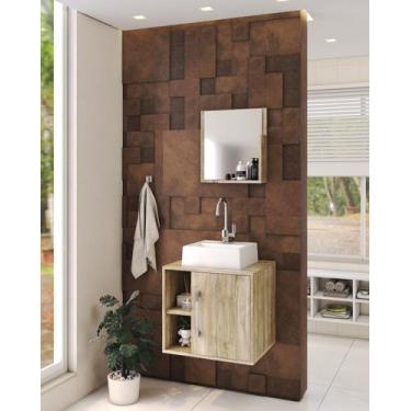 Imagem de Gabinete P/Banheiro C/cuba Q32 e Espelheira Soft 50cm - Compace, Branc