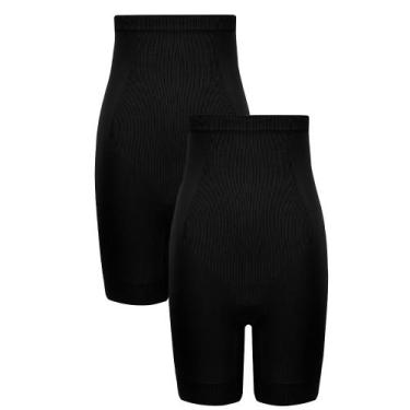 Imagem de Kit 2 Bermudas Cintura Alta Modeladora Trifil Microfibra Cós Silicone 