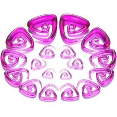 Imagem de 1 CONJUNTO Triângulo Preto Acrílico Espiral Caracol Plugues Extensor de Orelha Extensor Calibres Alongamento Espiral Orelhas Túneis Kit Torção Plug Body Piercing Joalheria Feminino 1.6 2 2.5 3 4 5 6 8