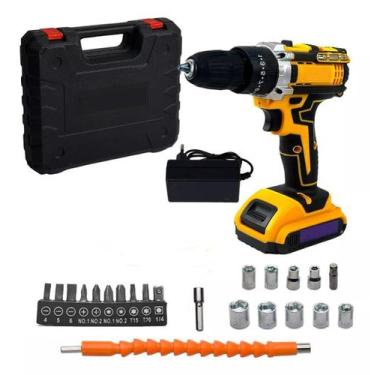 Imagem de Parafusadeira Elétrica Sem Fio 21V Recarregável Led Portátil - Macrola