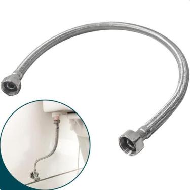 Imagem de Engate Mangueira Flexível Trançado Inox 60cm Femea x Femea ½ Ligação Á
