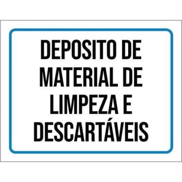 Imagem de Kit 3 Placas Deposito Material Limpeza Descartáveis - Sinalizo