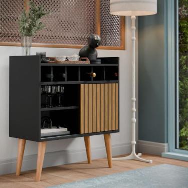 Imagem de Aparador Buffet Bar Retro Florença Com Adega / Suporte Pés Palito - Pr