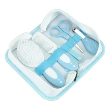 Imagem de Kit Higiene Do Bebê Com Necessaire Estojo 5 Peças Pimpolho,  Azul