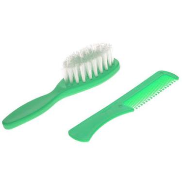 Imagem de Conjunto Pente Escova Bebê Macia Murano Banho Menino Menina, Verde