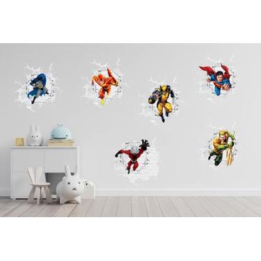 Imagem de Adesivo de Parede 3D Super Herois - Lojinha da Luc Adesivos