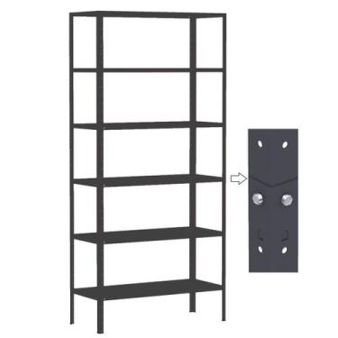 Imagem de Estante Aço Dupla 176 Flex Amapa 6 Bandeja 40cm Preto - Amapá