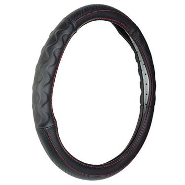 Imagem de Acessórios personalizados 39450 preto esportivo com costura vermelha capa de volante