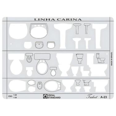 Imagem de Gabarito Instalações Sanitárias Escala 1:20 / 1:50 Trident 17,5x13cm M