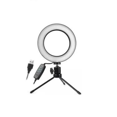 Imagem de Iluminador Ring Light 16cm Usb Led Misto 3500k 5500k + Tripe de mesa -