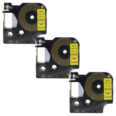 Imagem de 3 Fita Rotulador Dymo COMPATIVELAmarela 45018 COLORPOP LM210 - Masterp