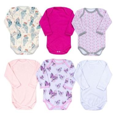 Imagem de Kit body 6 peças variadas para bebê borboletas - Era Uma Vez, 6-9M