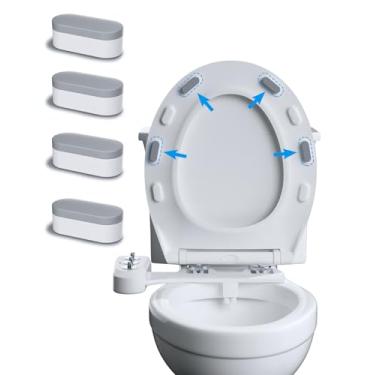Imagem de Hibbent 4 peças amortecedores de assento de vaso sanitário para bidê, para-choques de assento de vaso sanitário com adesivo forte para uso com acessório de bidê, amortecedores universais de tampa de