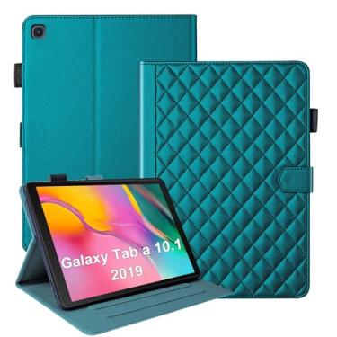 Imagem de Capa para Samsung Galaxy Tab A 10,1 polegadas 2019 (modelo SM-T510/T515), capa inteligente de visualização multiangular, capa magnética de couro PU com suporte para caneta e compartimento para cartão