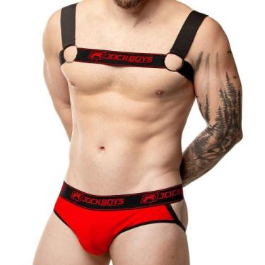 Imagem de Cueca Jockstrap + Harness Masculino Jock Boys, Vermelho, M