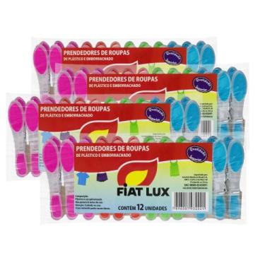 Imagem de 4 Pacotes Pregador Roupas Fiatlux Alta Pressão 12 Un Cada - Fiat Lux