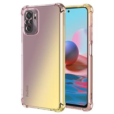 Imagem de Vokuha Capa para Redmi Note 10 (4G)/Redmi Note 10S M2101K7BG, capa protetora traseira de TPU (preta/dourada)