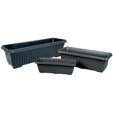Imagem de Floreiras Caneladas 70 cm Preto Decorativo - BRASAMI