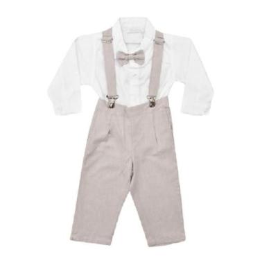 Imagem de Roupa Batizado Infantil Menino Casamento Formatura Papilloo, BEGE, 2 A