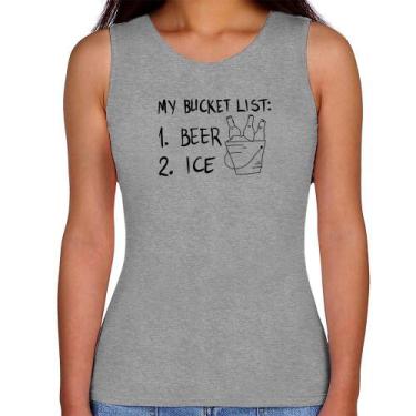 Imagem de Regata Feminina My bucket list - Foca na Moda, Cinza, P