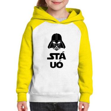 Imagem de Moletom Infantil Stá Uó - Foca na Moda, Branco, Amarelo, 4