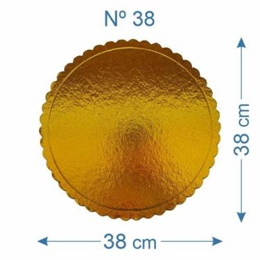 Imagem de 3 Suporte Base de Bolo Cake Board Laminado Dourado Nº38 - AAZ
