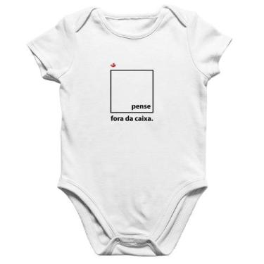 Imagem de Body Bebê Algodão Pense fora da caixa - Foca na Moda, Branco, G