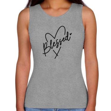 Imagem de Regata Feminina Blessed Heart - Foca na Moda, Cinza, GGG