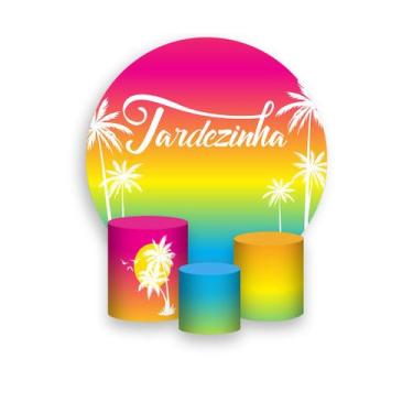 Imagem de Painel De Festa Redondo 1,50x1,50 + Trio De Capas Cilindro - Tardezinh